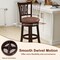 Set of 2 Cappuccino Swivel Bar Stools with Backs and Footrests for Kitchen Island Counter